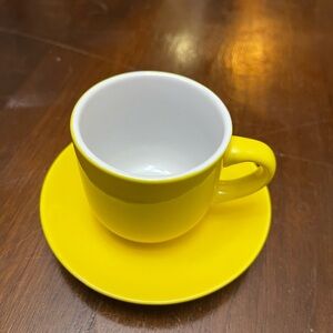 Bright Yellow Cup and Saucer Set